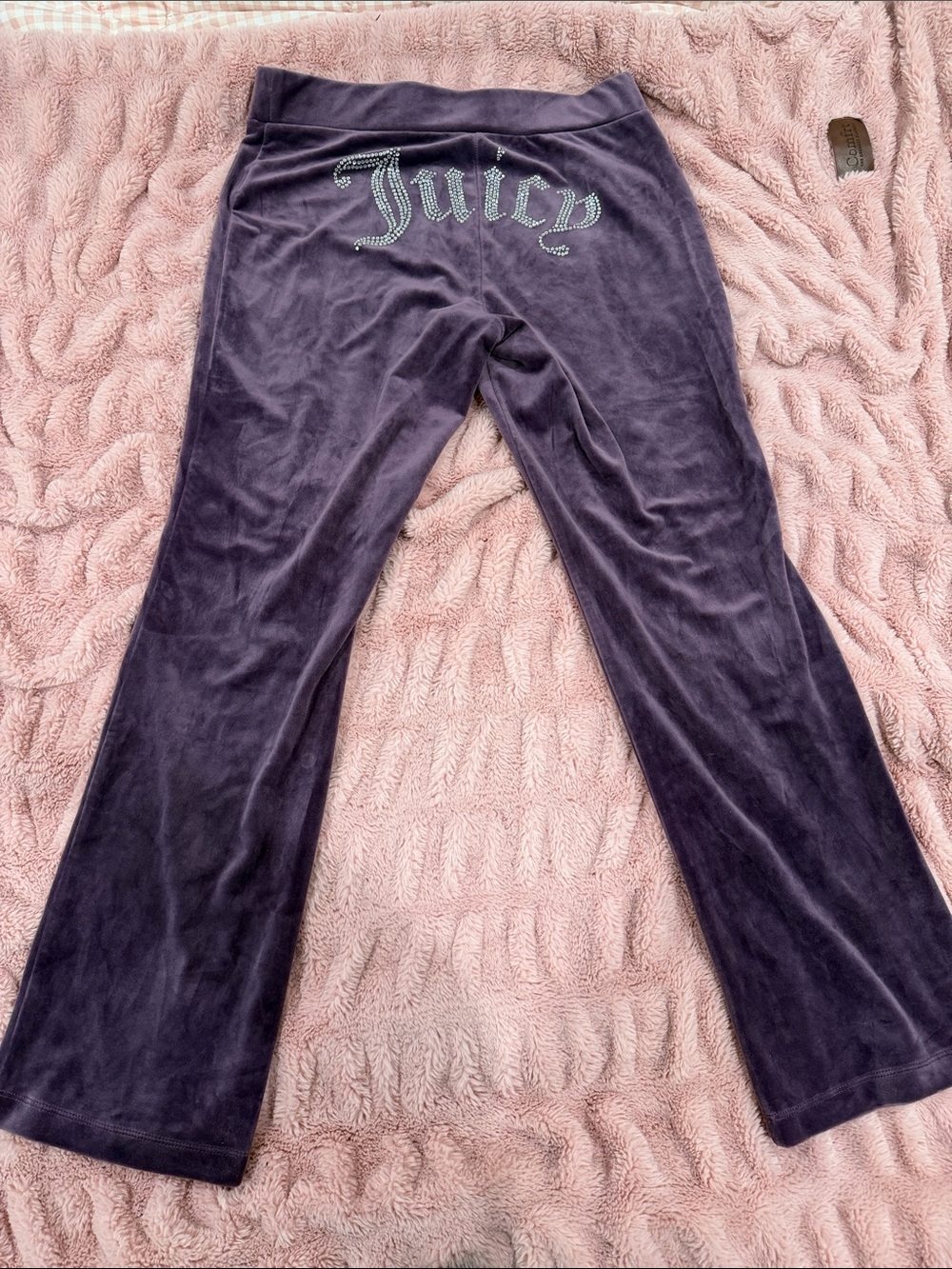 Juicy Couture Purple Velour Rhinestone Logo Track Pants - Picture 2 of 5